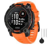 MoKo Caucho Deporte Reloj Correa Compatible con Garmin Instinct 3 Solar 45mm/Instinct 3 Amoled 45mm, Correa de Reloj Ajustable Reemplazo Impermeable Ligero Correa Pulsera, Naranja