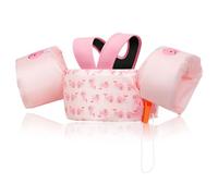 MoKo Chaleco de Natación Ajustable para Niños de 20 a 50 lbs, Manguitos Flotadores de Natación de Doble Uso, Brazaletes de Natación Flotante con Silbato, Flotadores de Piscina, Ballena Rosa