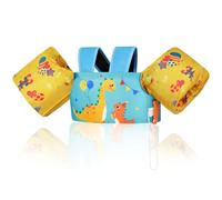 MoKo Chaleco de Natación Niños 9-22,6 kg, Manguitos Flotadores para Niños con Silbato para Aprender Nadar, Brazaletes de Natación Flotante, Globo Índigo Dinosaurio