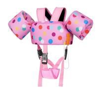 MoKo Chaleco Flotante de Natación para Niños, Manguito Flotador con Correa Ajustable para Niños de 20-50 lbs, Flotador de Piscina Aprender a Nadar Piscina, Morado Claro Puntos de Colores