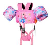 MoKo Chaleco Flotante de Natación para Niños, Manguito Flotador para Niños con Correa Ajustable para Niños de 20-50 lbs, Flotador de Piscina Aprender a Nadar Piscina Playa, Sirena Rosa