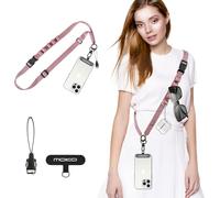MoKo Cordón Universal para teléfono,Correa Bandolera Ajustable de Nailon para teléfono Celular Cordones Desmontables para teléfono Celular para Mujeres y Hombres Alrededor, Oro Rosa