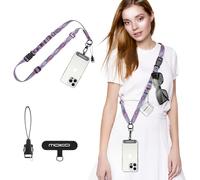 MoKo Cordón universal para teléfono,correa bandolera ajustable de nailon para teléfono celular Cordones desmontables teléfonos celular mujeres y hombres alrededor del cuello con parches, Boho Colorido