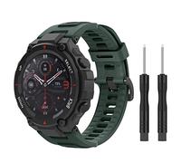 MoKo Correa Compatible con Amazfit T-Rex/T-Rex Pro Smartwatch, Pulsera Deportiva de Repuesto de Silicona Suave con Herramientas, Oliva Verde