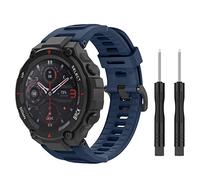 MoKo Correa Compatible con Amazfit T-Rex/T-Rex Pro Smartwatch, Pulsera Deportiva de Repuesto de Silicona Suave con Herramientas, Azul Marino