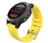 MoKo Correa Compatible con Garmin Fenix 7/6/6 Pro/5/5 Plus/Epix Gen 2/Forerunner 955/945/935/Instinct/Instinct 2, Quick Fit 22mm Banda Pulsera de Silicona de Repuesto, Amarillo