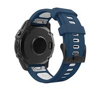 MoKo Correa Compatible con Garmin Fenix 7/7 Pro/6/6 Pro/5/5 Plus/Instinct Solar/Instinct 2/Forerunner 965/955/945, Quick Fit 22mm Pulsera de Repuesto de Silicona Suave Bicolor, Azul/Blanco