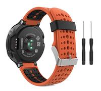 MoKo Correa Compatible con Garmin Forerunner 235/235 Lite/220/230/620/630/735XT, Pulsera de Reloj de Repuesto de Silicona Suave, Naranja & Negro