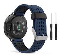 MoKo - Correa compatible con Garmin Forerunner 235, correa de repuesto suave de silicona para reloj de pulsera Forerunner 235 Lite/220/230/620/630/735XT Smart Watch - MIDNIGHT BLUE & BLACK