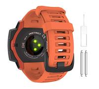 MoKo Correa Compatible con Garmin Instinct/Instinct Solar/Tactical/Instinct 2 Reloj con GPS, 22mm Pulsera Deportivo de Repuesto de Silicona Suave, Rojo Fuego