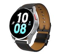 MoKo Correa Compatible con Samsung Galaxy Watch 7 FE 6 5 4 40mm 44mm/Watch 6 4 Classic 43mm 47mm 42mm 46mm/5 Pro 45mm/3 41mm/Watch Active 2, 20mm Pulsera de Repuesto de Cuero Vacuno, Negro