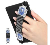MoKo Correa de Mano de Seguridad para 6-8" Kindle eReaders Fire Tableta - Kindle/Kobo/Voyaga/Lenovo/Sony Kindle E-Book Tablet, Soporte de Agarre de Dedo Elástico Multifuncional Tableta, Blanco & Azul