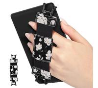 MoKo Correa de Mano de Seguridad para 6-8" Kindle eReaders Fire Tableta - Kobo/Voyaga/Lenovo/Sony Kindle E-Book Tableta,Correa de Agarre de Dedo Elástico Ligero Antideslizante, Negro & Blanco Magnolia