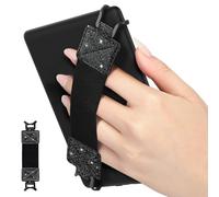 MoKo Correa de Mano de Seguridad para 6-8" Kindle eReaders Fire Tableta - Kobo/Voyaga/Sony Kindle E-Book Tablet, Soporte de Agarre de Dedo Elástico Multifuncional Tableta, Correa Negra, Negro Brillant