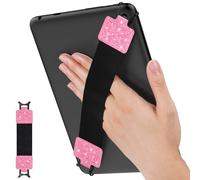 MoKo Correa de Mano de Seguridad para 9" - 11" iPad/iPad Pro/iPad Air/Kindle Fire HD/Samsung/Lenovo tabletas,Negro Soporte de Agarre de Dedo Elástico Multifuncional Tableta, Rosa Brillo