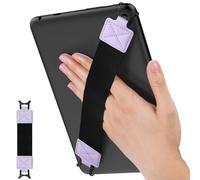 MoKo Correa de Mano de Seguridad para 9" - 11" iPad/iPad Pro/iPad Air/Kindle Fire HD/Samsung/Lenovo tabletas, Soporte de Agarre de Dedo Elástico Multifuncional Tableta, Correa Negra, Taro Morado