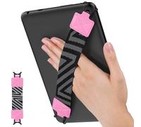 MoKo Correa de Mano de Seguridad para 9" - 11" iPad/iPad Pro/iPad Air/Kindle Fire HD/Samsung/Lenovo tabletas, Soporte de Agarre de Dedo Elástico Multifuncional Tableta, Flor Rosa