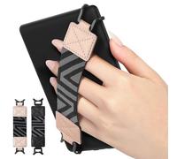 Moko Correa de Mano para 6-8" Kindle eReaders Fire Tableta - Versátil Correa de Mano Agarre de Dedo 2-Piezas, Negro+Oro Rosa