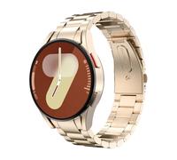 MoKo Correa de Metal Compatible con Samsung Galaxy Watch 7 FE 6 5 4 40mm 44mm/Watch 6 Classic 43mm 47mm/5 Pro 45mm/4 Classic 42mm 46mm, Pulsera de Repuesto de Acero Inoxidable para Hombre, Oro Rosa