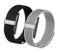 MoKo Correa de Nylon con Hebilla Compatible con Hume Health Band para Mujer Hombre, Correa de Repuesto Suave Transpirable Ajustable para Fitness Tracker - 2 Pack, Negro + Concha