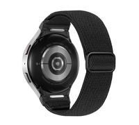 MoKo Correa de Nylon de un Clic Compatible con Samsung Galaxy Watch 7 6 5 4 FE 40mm 44mm/6 4 Classic 43mm 47mm 42mm 46mm/5 Pro 45mm, Pulsera Deportiva Elástica Ajustable para Mujer Hombre, Negro