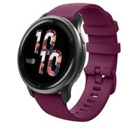 MoKo - Correa de reloj compatible con Garmin Vivoactive 4S/Forerunner 255S/255S Music/Venu 2S/Vivomove 3S, 18 mm correa deportiva de repuesto de silicona, vino tinto