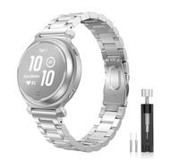 MoKo Correa de Reloj Metálica Compatible con Garmin Lily 2/Lily 2 Active, Correa Deportiva Acero Inoxidable Pulsera de Repuesto Liberación Rápida con Herramienta Ajuste para Hombre Mujer