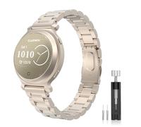 MoKo Correa de Reloj Metálica Compatible con Garmin Lily 2/Lily 2 Active, Correa Deportiva Acero Inoxidable Pulsera de Repuesto Liberación Rápida con Herramienta Ajuste para Hombre Mujer