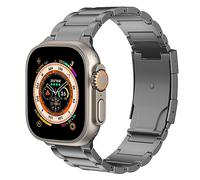 MoKo Correa de Titanio con Apple Watch Ultra 49mm 46mm 45mm 44mm 42mm, Pulsera de Repuesto de Metal con Cierre de Doble Pulsador para iWatch Ultra 2 Ultra SE 2 SE Series 10 9 8 7 6 5 4 3 2 1,Gris