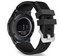 MoKo Correa Deportiva Compatible con Samsung Galaxy Watch 3 45mm/Galaxy Watch 46mm/Gear S3 Frontier/S3 Classic, 22mm Correa de Repuesto de Silicona Suave para Hombre Mujer, Negro