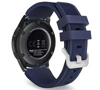 MoKo Correa Deportiva Compatible con Samsung Galaxy Watch 3 45mm/Galaxy Watch 46mm/Gear S3 Frontier/S3 Classic, 22mm Correa de Repuesto de Silicona Suave para Hombre Mujer, Azul Medianoche