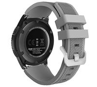 MoKo Correa Deportiva Compatible con Samsung Galaxy Watch 3 45mm/Galaxy Watch 46mm/Gear S3 Frontier/S3 Classic, 22mm Correa de Repuesto de Silicona Suave para Hombre Mujer, Gris