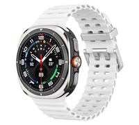 MoKo Correa Deportiva Compatible con Samsung Galaxy Watch Ultra 47mm (2025/2024) para Hombre Mujer, Pulsera de Silicona Suave Transpirable e Impermeable, Blanco