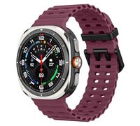 MoKo Correa Deportiva Compatible con Samsung Galaxy Watch Ultra 47mm (2025/2024) para Hombre Mujer, Pulsera de Silicona Suave Transpirable e Impermeable, Rojo vino