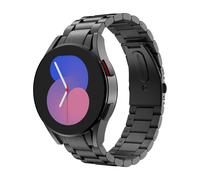 MoKo Correa de Metal Compatible con Samsung Galaxy Watch 7 FE 6 5 4 40mm 44mm/Watch 6 Classic 43mm 47mm/5 Pro 45mm/4 Classic 42mm 46mm, Pulsera de Repuesto de Acero Inoxidable para Hombre, Negro