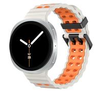 MoKo Correa Deportiva Ocean Compatible con Samsung Galaxy Watch 8 40mm 44mm/Galaxy Watch 8 Classic 46mm, Pulsera Transpirable de Silicona Suave para Hombres Mujeres, Luz de las estrellas/Naranja