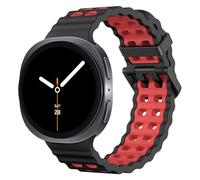 MoKo Correa Deportiva Ocean Compatible con Samsung Galaxy Watch 8 40mm 44mm/Galaxy Watch 8 Classic 46mm, Pulsera Transpirable de Silicona Suave para Hombres Mujeres, Negro/Rojo