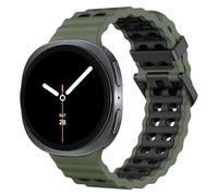 MoKo Correa Deportiva Ocean Compatible con Samsung Galaxy Watch 8 40mm 44mm/Galaxy Watch 8 Classic 46mm, Pulsera Transpirable de Silicona Suave para Hombres Mujeres, Verde Ejército/Negro