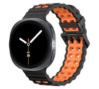 MoKo Correa Deportiva Ocean Compatible con Samsung Galaxy Watch 8 40mm 44mm/Galaxy Watch 8 Classic 46mm, Pulsera Transpirable de Silicona Suave para Hombres Mujeres, Negro/Naranja