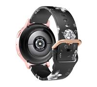 MoKo Correa Estampada Compatible con Samsung Galaxy Watch 7 FE 6 5 4 40mm 44mm/6 4 Classic 43mm 47mm 42mm 46mm/5 Pro 45mm/3 41mm/Watch Active 2, 20mm Correa de Repuesto de Silicona, Flor Gris