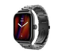 MoKo Correa Metálica Compatible con Amazfit Active/Active 2/GTS/GTS 2/2 Mini/2e/3/4/4 Mini/Bip 3/3 Pro/Bip U/U Pro/Lite/GTR Mini/42mm, 20mm Pulsera de Acero Inoxidable para Hombre Mujer, Negro