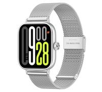 MoKo Correa Metálica Compatible con Redmi Watch 6/5/4/Xiaomi Smart Band 9 Pro/8 Pro, Correa de Repuesto de Malla de Acero Inoxidable con Cierre Ajustable para Hombre Mujer, Plata