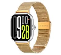 MoKo Correa Metálica Compatible con Redmi Watch 6/5/4/Xiaomi Smart Band 9 Pro/8 Pro, Correa de Repuesto de Malla de Acero Inoxidable con Cierre Ajustable para Hombre Mujer, Oro Rosa