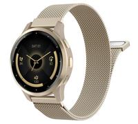 MoKo Correa Metálica Compatible con Venu 4 45mm/3/2,Fenix 8 47mm,Vivoactive 4/Forerunner 970/255/570 47 mm, Correa Repuesto de Malla Acero Inoxidable 22 mm con Cierre Rápido para Hombre Mujer,Dorado C