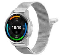 MoKo Correa Metálica Compatible con Venu 4 45mm/3/2,Fenix 8 47mm,Vivoactive 4/Forerunner 970/255/570 47 mm, Correa Repuesto de Malla Acero Inoxidable 22 mm con Cierre Rápido para Hombre Mujer, Plata