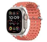 MoKo Correa Ocean Compatible con Apple Watch 42/44/45/46/49mm | Para iWatch Ultra 4/3/2/1, S12/11/10/9/8/7/6/5/4,SE 3/2/1, Correa Deportiva de Silicona, Conector Metálico