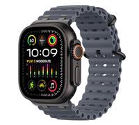 MoKo Correa Ocean Compatible con Apple Watch Ultra 3/2/1 49 mm, S11/S10 46 mm, 9/8/7 45 mm, SE3/SE2/SE/6/5/4 44 mm, 3/2/1 42 mm, Correa Deportiva de Silicona Transpirable, Negro/Azul Ancla