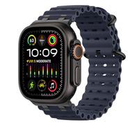MoKo Correa Ocean Compatible con Apple Watch Ultra 3/2/1 49 mm, S11/S10 46 mm, 9/8/7 45 mm, SE3/SE2/SE/6/5/4 44 mm, 3/2/1 42 mm, Correa Deportiva de Silicona Transpirable, Negro/Azul Marino