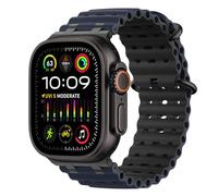 MoKo Correa Ocean Compatible con Apple Watch Ultra 3/2/1 49 mm, S11/S10 46 mm, 9/8/7 45 mm, SE3/SE2/SE/6/5/4 44 mm, 3/2/1 42 mm, Correa Deportiva de Silicona Transpirable,Negro/Azul Marino&Negro