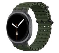 MoKo Correa Ocean Mejorada Compatible con Samsung Galaxy Watch 8 40mm 44mm/8 Classic 46mm, Pulsera Deportiva de Silicona Transpirable con Conector Metálico para Hombre Mujer, Negro/Verde Militar